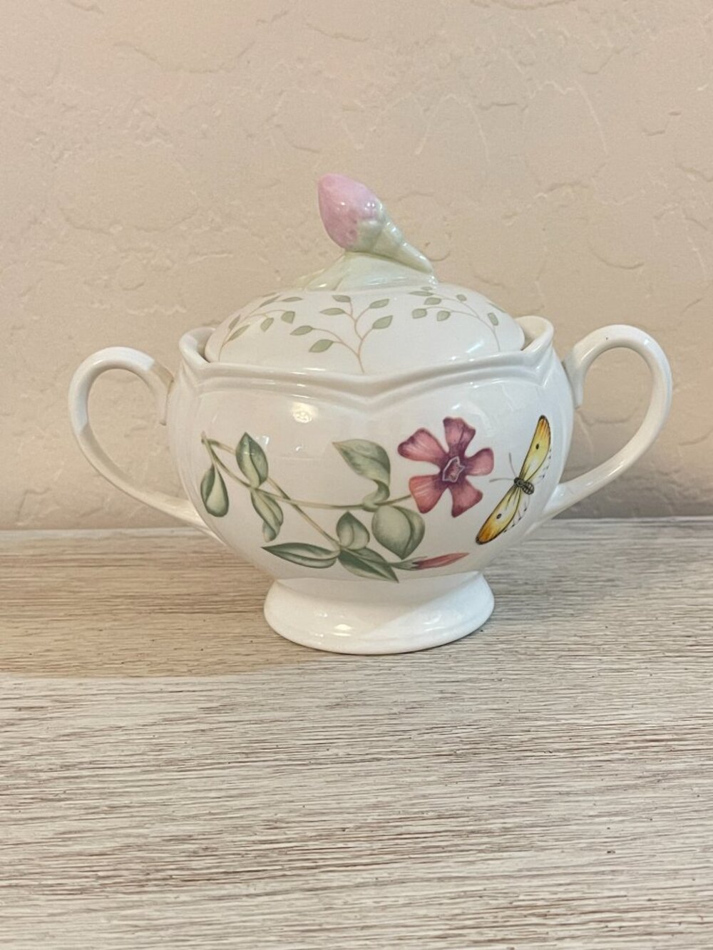 New Lenox Butterfly Meadow Sugar Bowl Dish - Picture 3 of 7